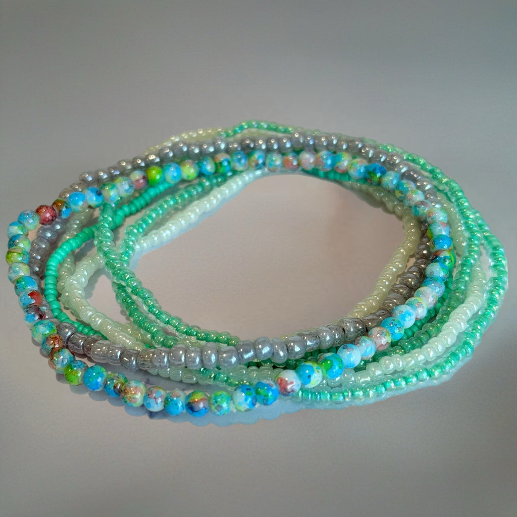 Turquoise Trails Tumbler Bracelet Stack