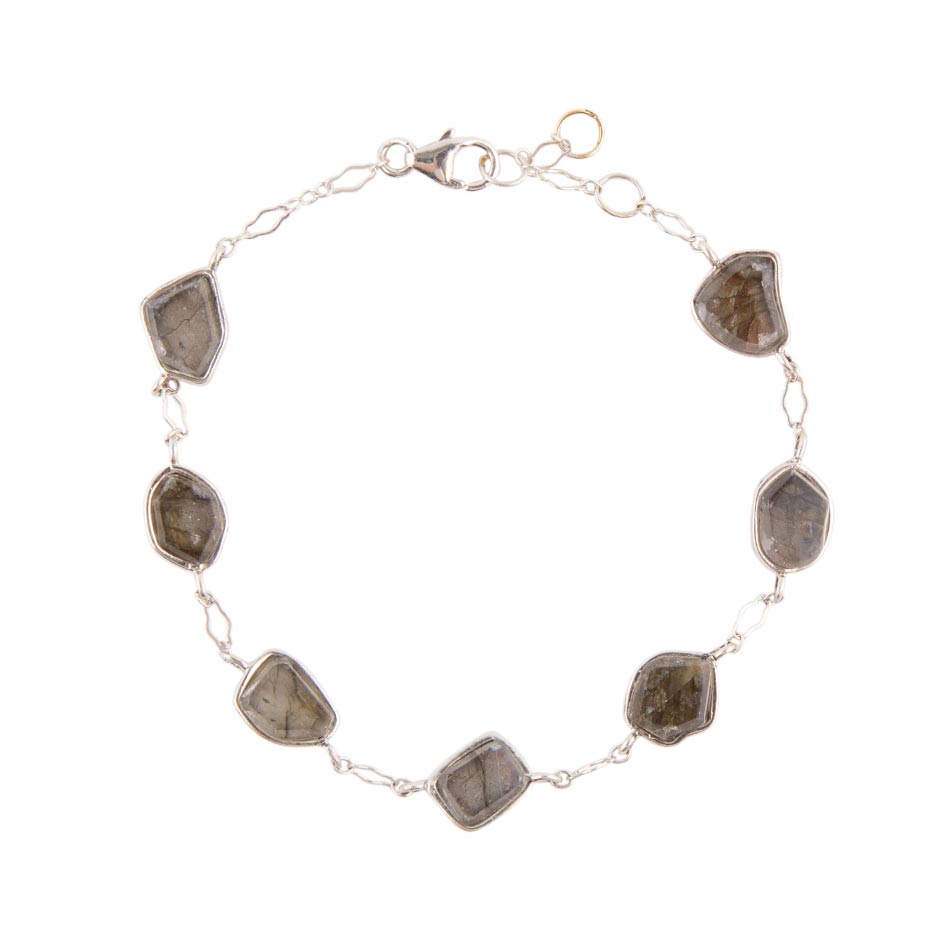 Labradorite and Sterling Silver Line Bracelet