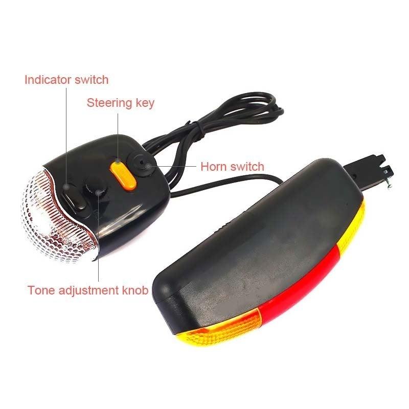 LED Bicycle Turn Signal Light With Horn Front Rear Lights Bike Directional Brake Lights Cycling Taillight Lamp Cycling Turn Signal Brake Light Horn Indicator Signal Brake LED Light Tune Horn For Outdoor