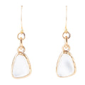 White Mother of Pearl Golden Drop Earrings
