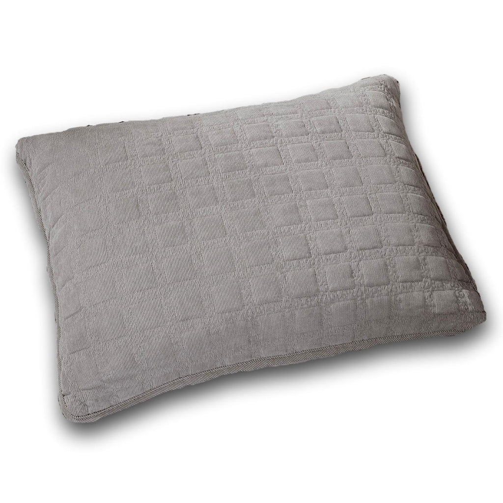 DaDa Bedding Corduroy Sherpa Backside Soft Grey Quilted Pillow Sham - 1-Piece (JHW858)