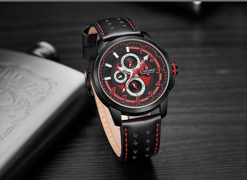Sport Watches For Man Waterproof Watch Analog Quartz Leather Band Date Calendar  Unique Wristwatch  Perfect Gift