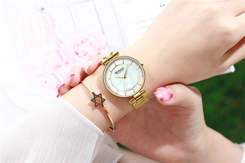 Women's Luxury Watches In Excellent Background And Zircon Designs Business Style Wristwatch Perfect Gift For Her