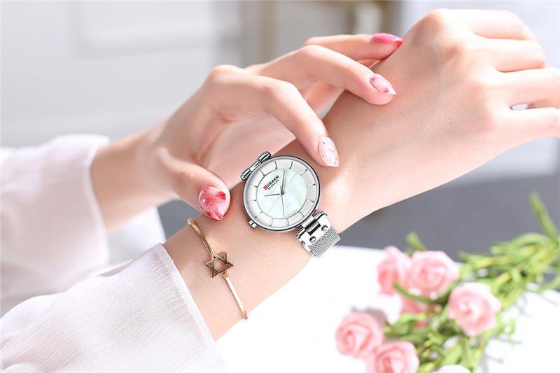 Women's Luxury Watches In Excellent Background And Zircon Designs Business Style Wristwatch Perfect Gift For Her