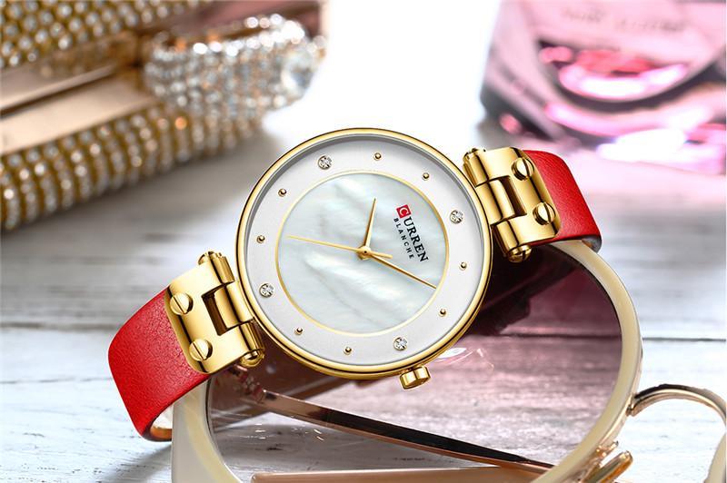 Women's Luxury Watches In Excellent Background And Zircon Designs Business Style Wristwatch Perfect Gift For Her