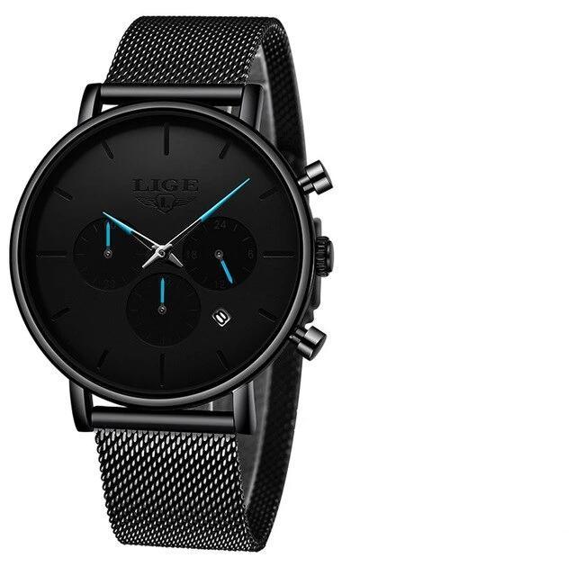 Men's Elegant Waterproof  Watch With Chronometers And Color Hands Unique Design Excellent Look