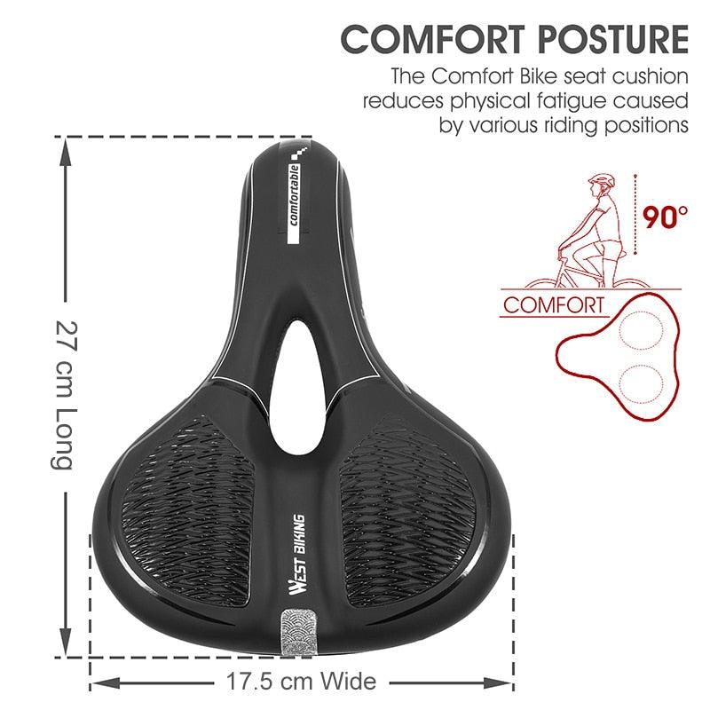 Bike Saddle Mountain Road Bike Seat PU Leather Gel Filled Cycling Cushion Comfortable Shockproof Bicycle Saddle Seat Cushion For Men Comfort Bike Saddle Anti-Slip Bicycle Saddle Waterproof Bicycle Seat For Mountain Bike Seat