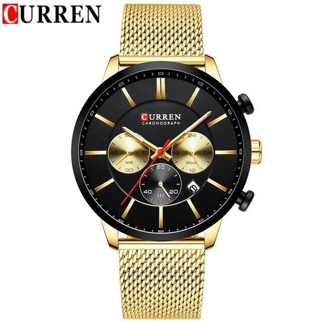 Unisex Elegant  Stainless Steel Watch With  Chronometer And Date Display Excellent Design Perfect Gift