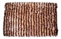 DaDa Bedding Shaggy Soft Door Mat Carpet Rug - 20" x 32" Striped Shiny Coffee Light Beige / Dark Brown