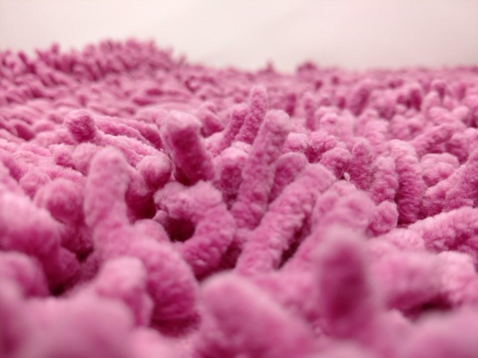 DaDa Bedding Fuchsia Magenta Pink Shaggy Soft Chenille Noodle Carpet Rug Bath Mat