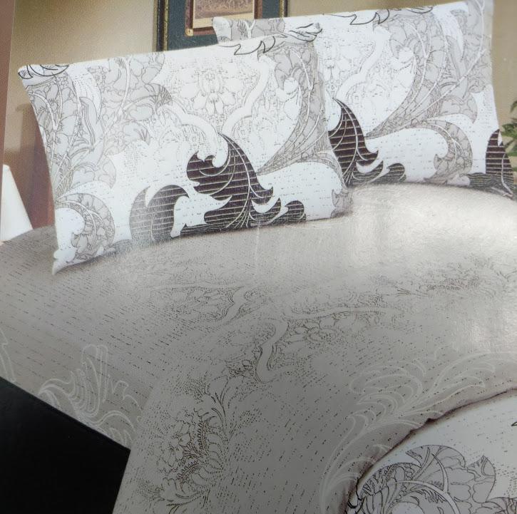 DaDa Bedding Jacquard Paisley Floral Leaves Flat Sheet & Pillow Cases Set - Twin 2-Pieces (FS8197)
