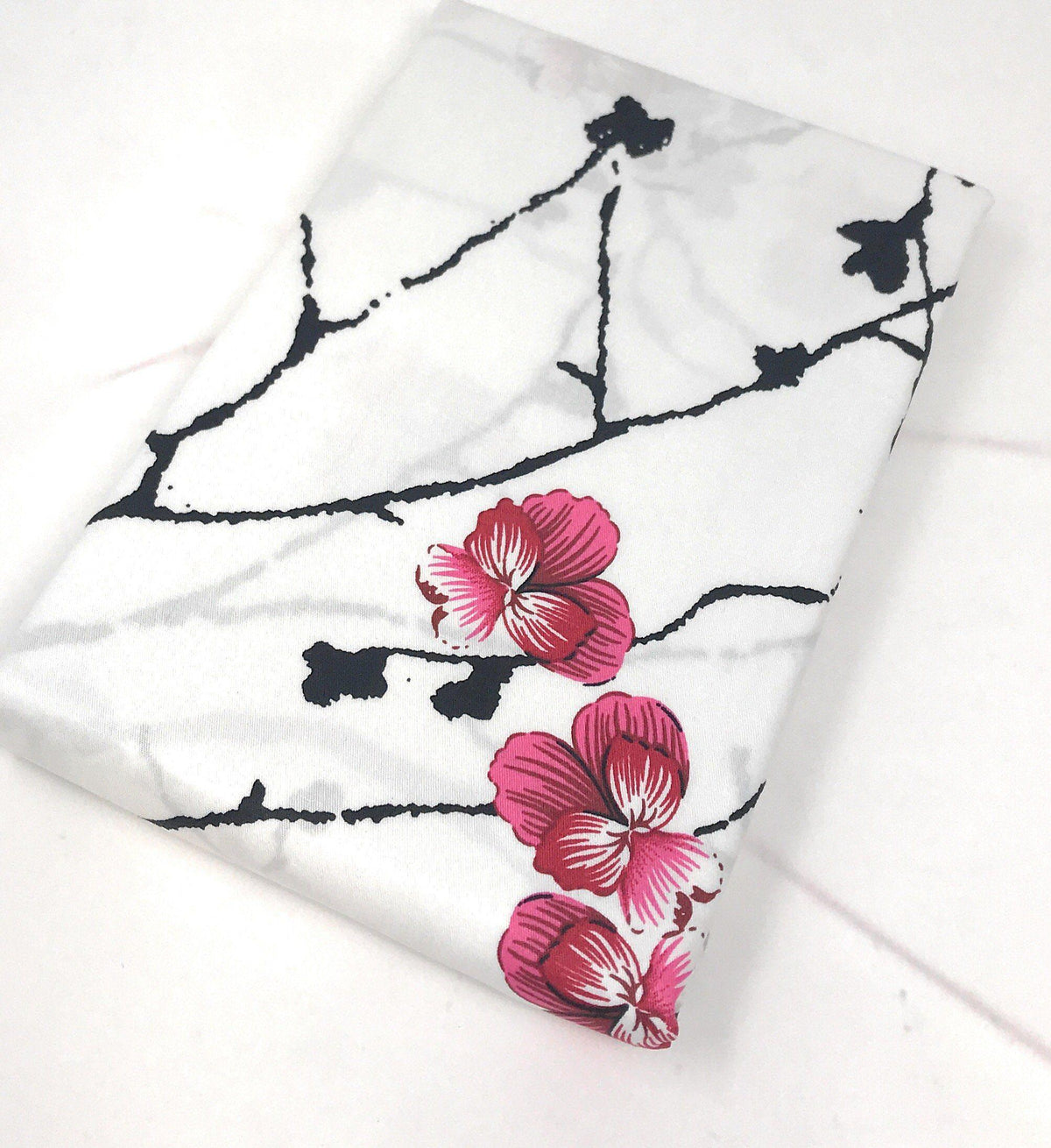 DaDa Bedding Floral Cherry Blossoms Red Purple Fitted Sheet & Pillow Cases Set (FTS8318)