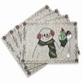 DaDa Bedding Set of 4-Pieces Magical Snowman Holiday Tapestry Placemats 13” x 19” (9733)