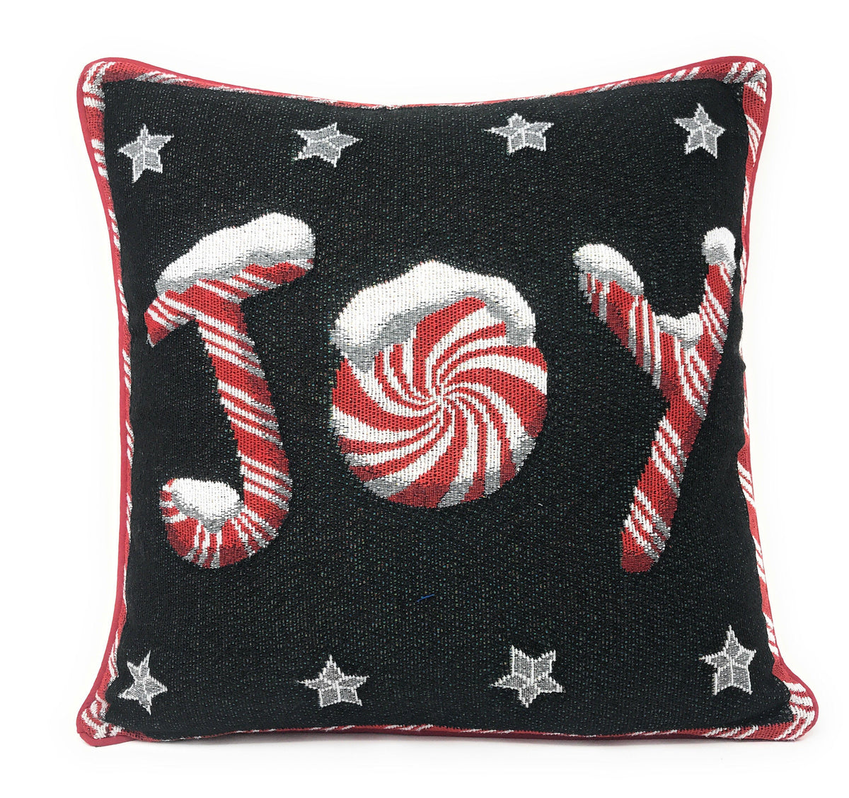DaDa Bedding Set of 8 Pieces Peppermint Joy Holiday Table Tapestry - 4 Placemats, 2 Table Runners, 2 Throw Pillow Covers (12904)