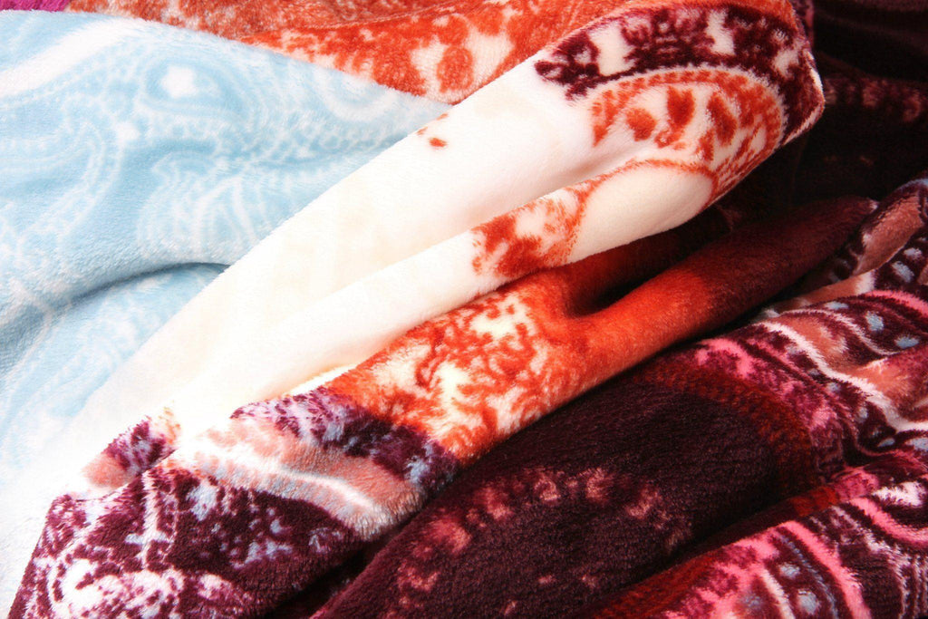 DaDa Bedding Paisley Dreams Floral Burgundy Mink Fleece Flannel Throw Blanket (XY0025)