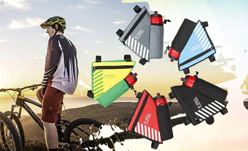 Waterproof Bicycle Bag Bike Triangle Bag For Bicycle Front Frame Bag Bike Bag Cycling Top Tube Bag Bicycle Bottle Bag Bike Storage Frame Bag Bicycle Front Tube Triangle Water Resistant Cycling Pack Strap On Pouch Bike Accessories Tool Accessible