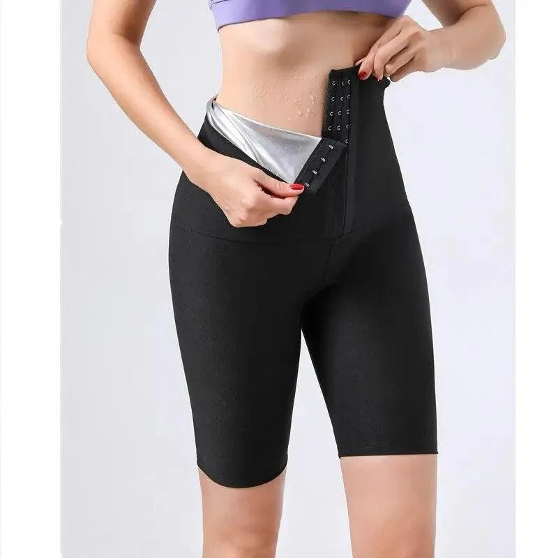 Women's Hot Thermo Compression Sweat Sauna Pants - Body Shaper Exercise Workout Weight Thermo Sweat Leggings