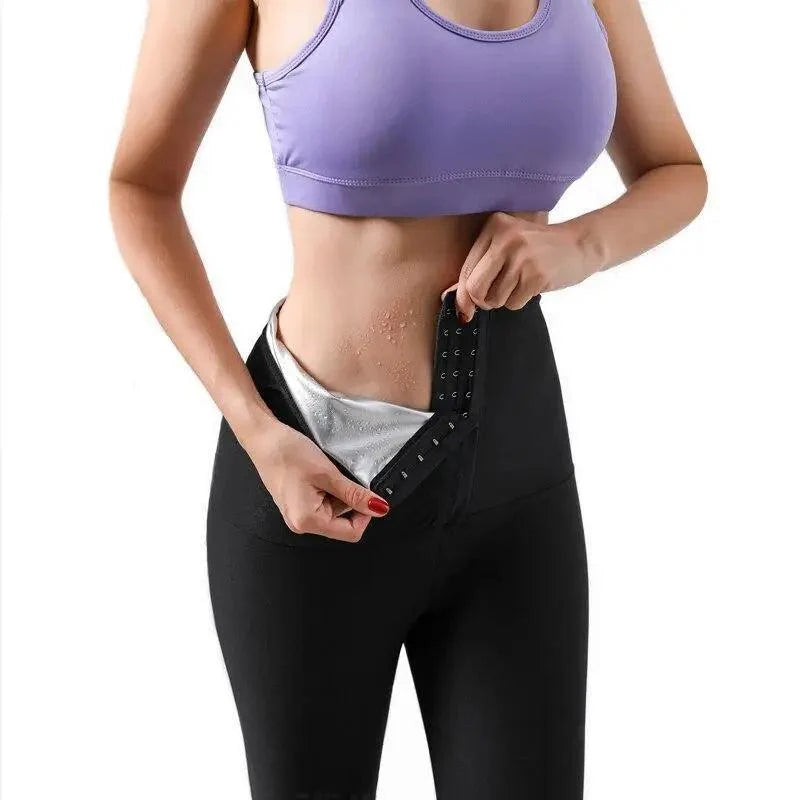 Women's Hot Thermo Compression Sweat Sauna Pants - Body Shaper Exercise Workout Weight Thermo Sweat Leggings
